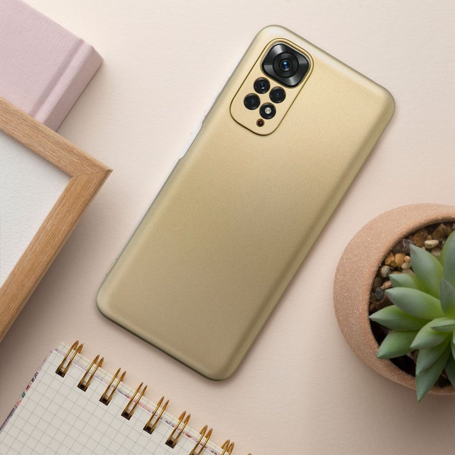 Metallic Gold Backcover, 9A, Xiaomi, Case, Redmi COFI