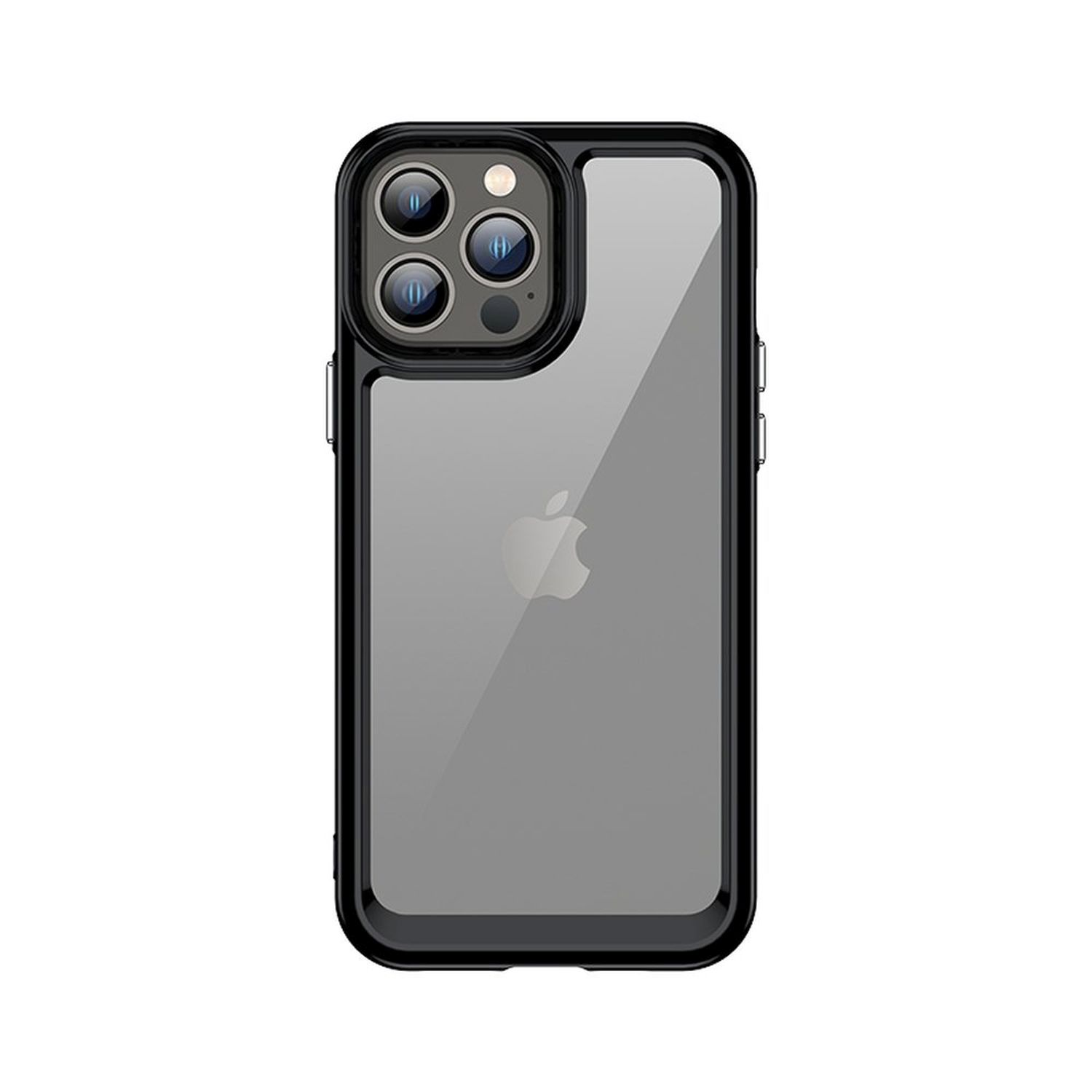 COFI Outer mit iPhone 13 Hülle Apple, Schwarz, kompatibel Space Schwarz iPhone Hardcover Gelrahmen Cover Case Schutz Handy-Hülle Backcover, 13