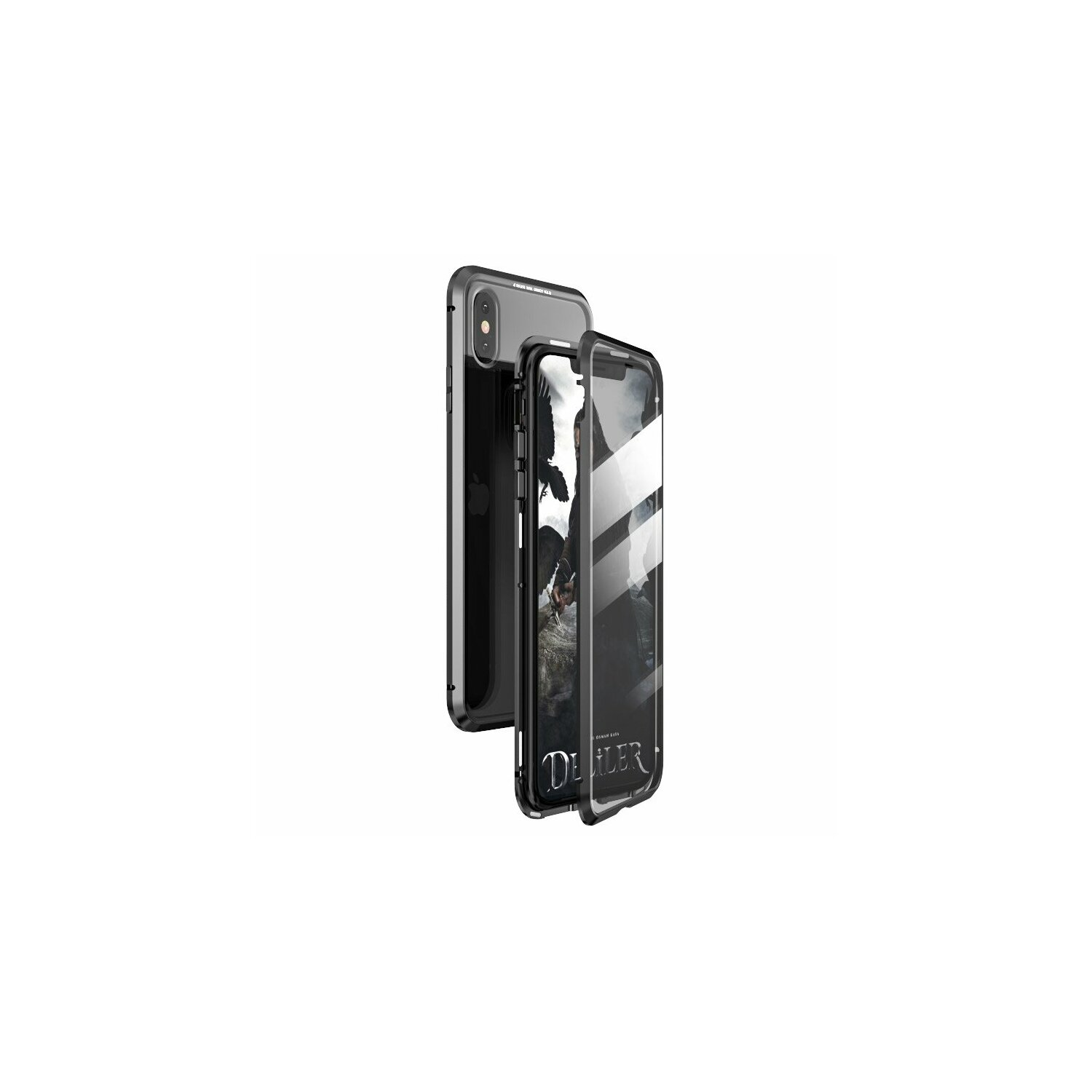 14 iPhone Case Schutz Schwarz Full Full Magnet COFI 360° Apple, Cover, Tasche, Metall Plus, Slim