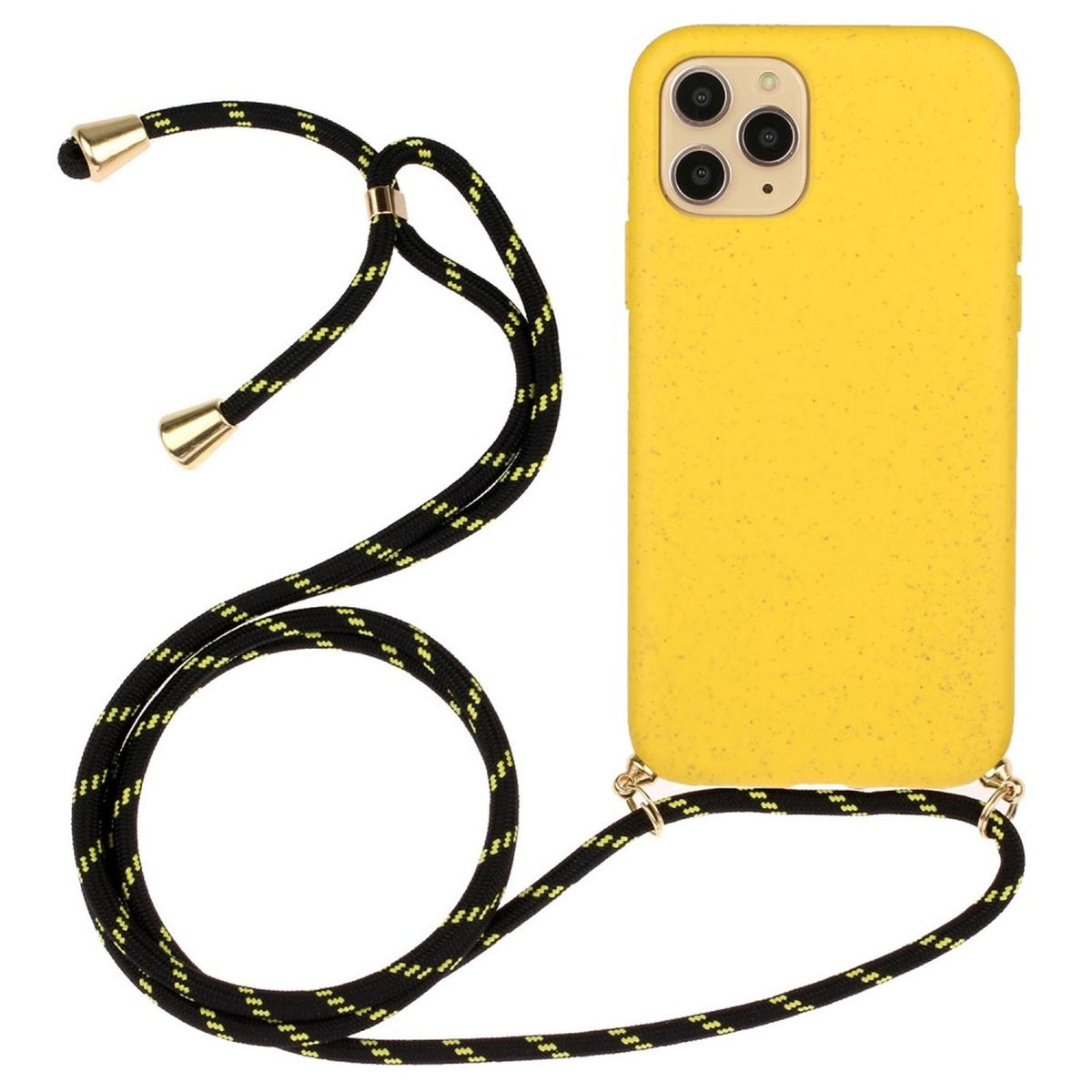 COVERKINGZ Silikon Kordel, 14 Pro Gelb Backcover, Apple, Max, mit verstellbarer Handykette iPhone