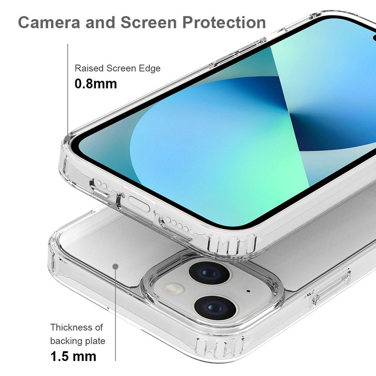 Apple, und Display- iPhone Backcover, 14, Handycase Kameraschutz, Transparent mit COVERKINGZ