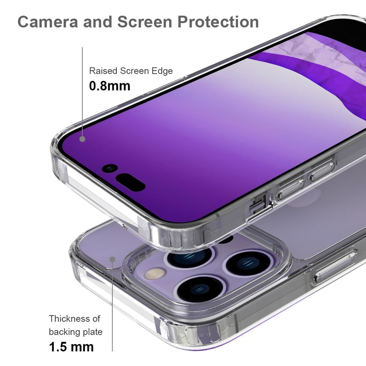 und Transparent COVERKINGZ Kameraschutz, Apple, 14 Pro, mit Handycase iPhone Display- Backcover,