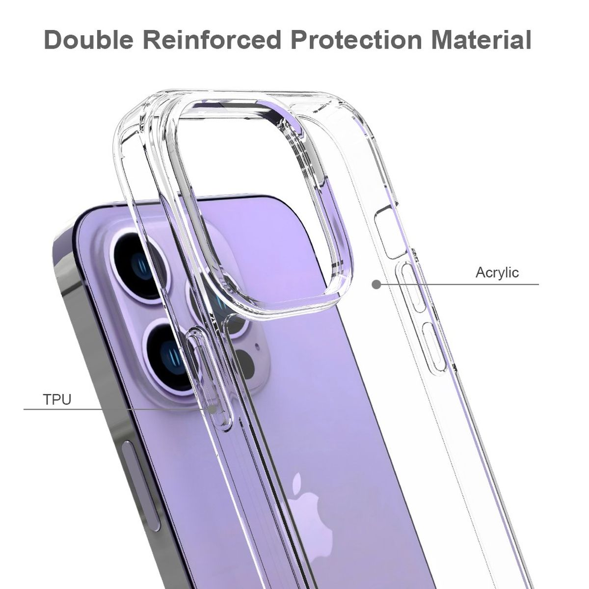 iPhone Backcover, mit und Handycase Display- 14 Pro, Kameraschutz, Apple, Transparent COVERKINGZ