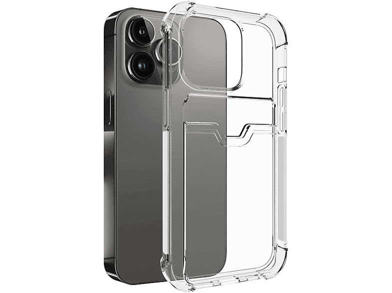 MTB MORE ENERGY Clear Armor Case mit Kartenfach, Backcover, Apple, iPhone 14 Pro, Transparent