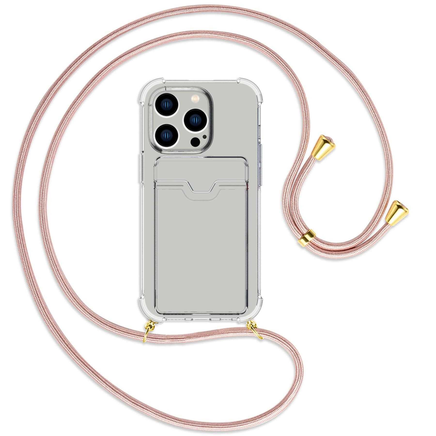 gold Umhänge-Hülle Kartenfach, MTB Rosegold iPhone Backcover, mit MORE 14 ENERGY Apple, / Pro,