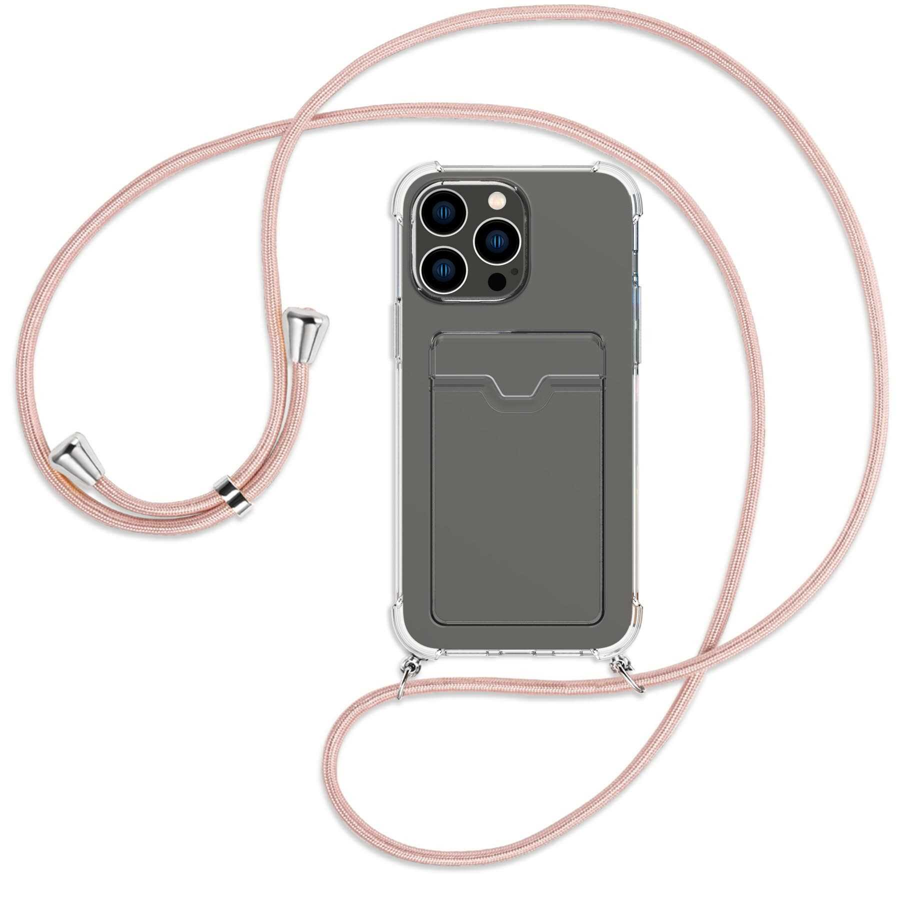 MTB Backcover, Rosegold ENERGY Umhänge-Hülle iPhone silber Pro 14 / mit Max, Kartenfach, Apple, MORE
