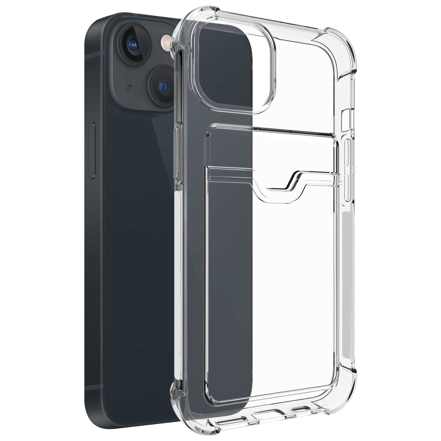 MTB MORE Apple, Case Kartenfach, mit Backcover, iPhone 14, Clear Transparent Armor ENERGY