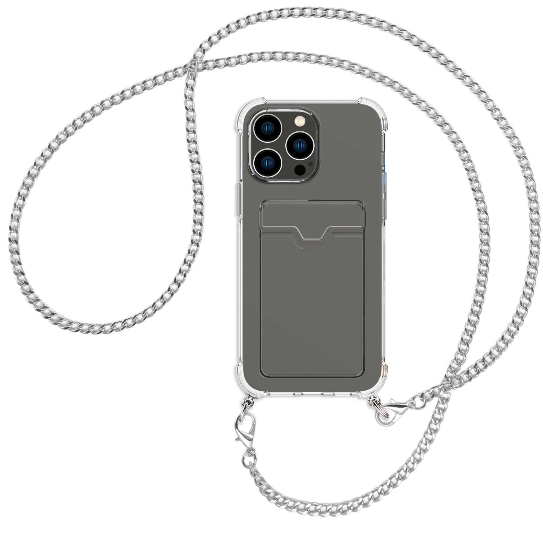 Kette MORE iPhone ENERGY (silber) Max, mit MTB Pro Umhänge-Hülle Kartenfach, 14 Backcover, Apple,