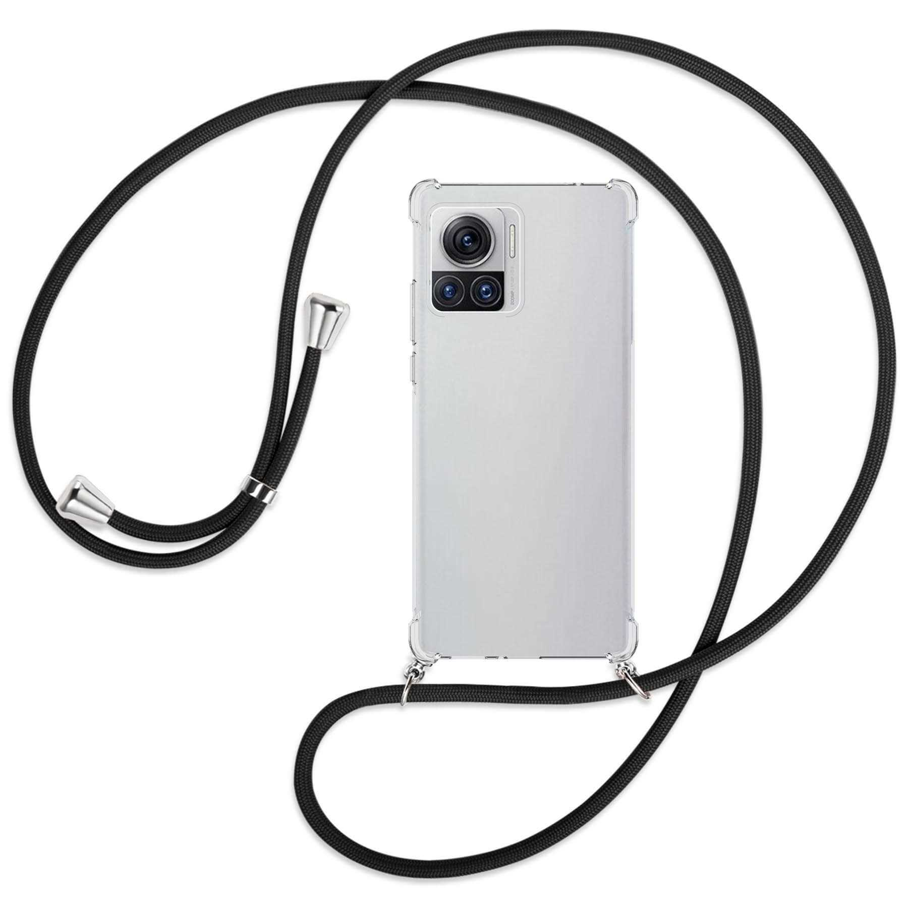 MTB MORE ENERGY Umhänge-Hülle mit Schwarz silber Edge Motorola, Kordel, 30 / Ultra, Backcover