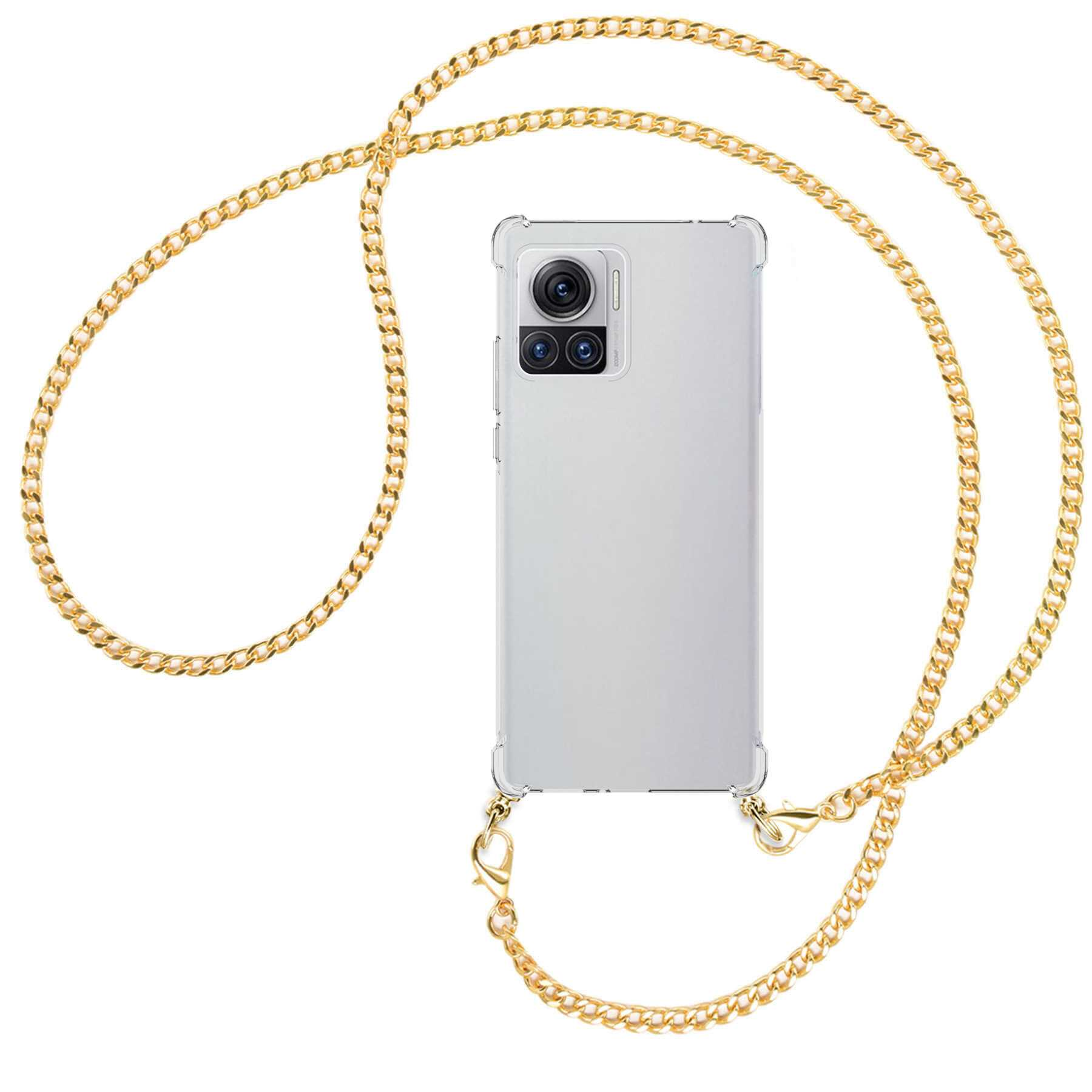 MTB MORE Umhänge-Hülle Kette (gold) Ultra, Metallkette, Motorola, 30 Backcover, mit Edge ENERGY