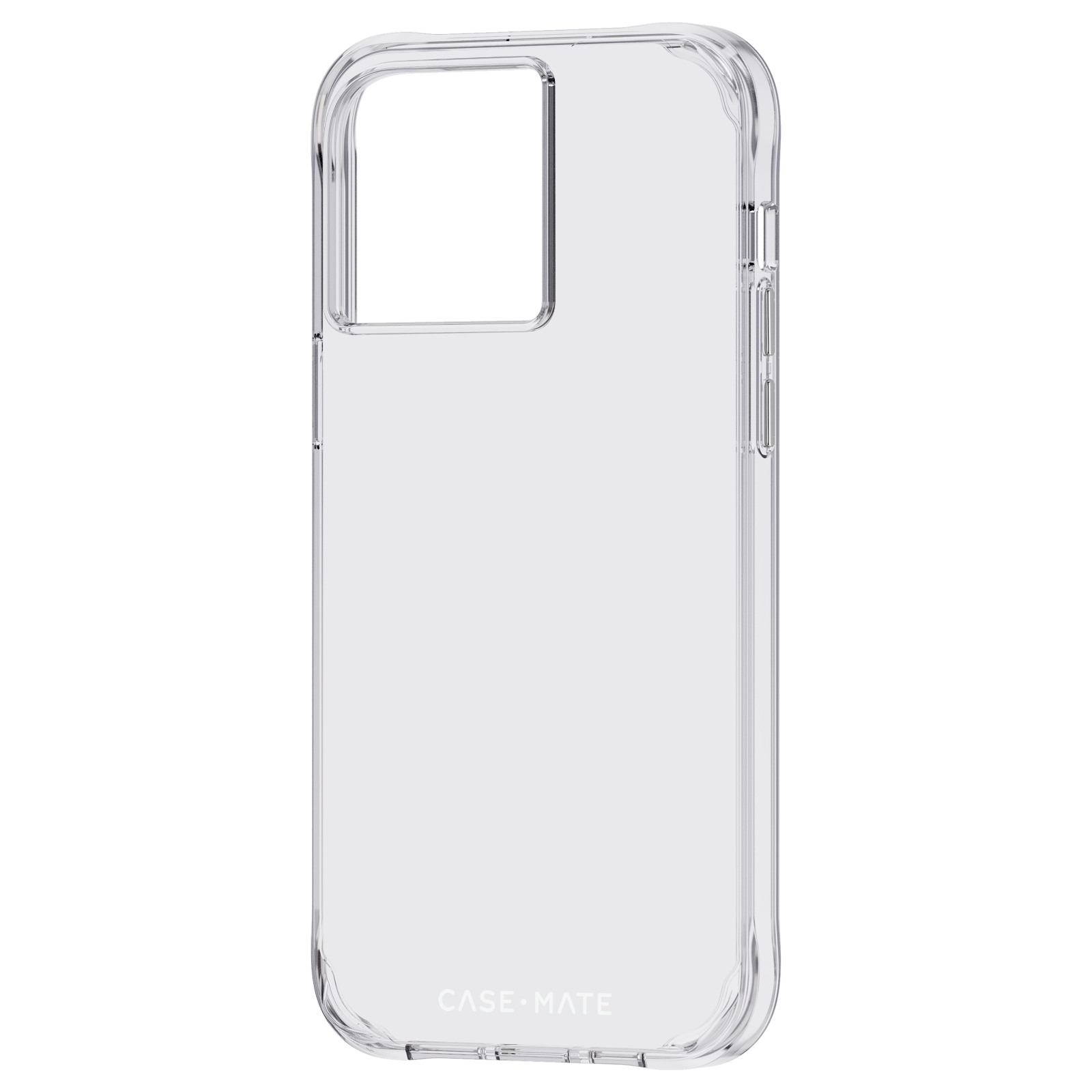 Funda transparente para teléfono sobre fondo negro.