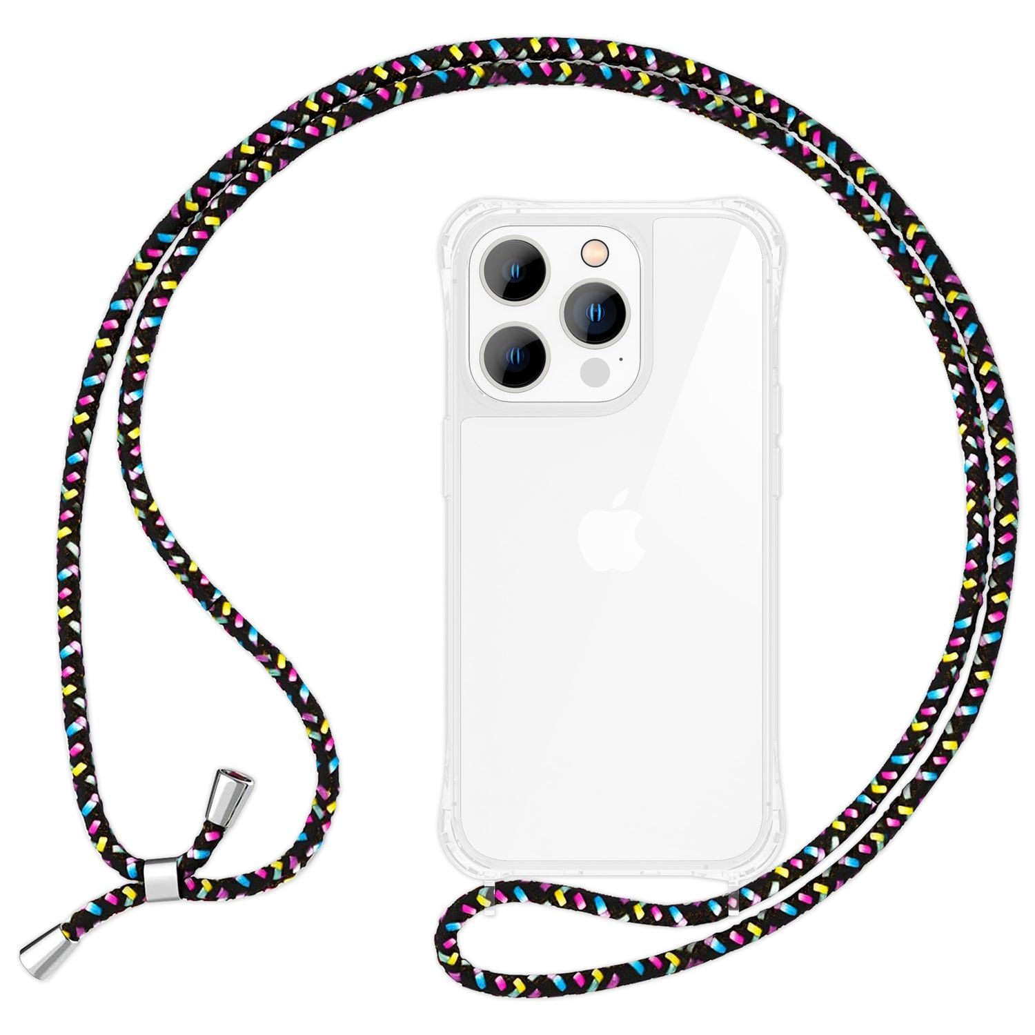 NALIA Hülle mit Kette, Backcover, 14 iPhone Mehrfarbig Apple, Pro