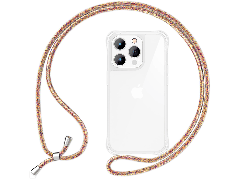 NALIA Klare Apple, Umhängetasche, zum Pro, Hülle iPhone Umhängen, mit Regenbogen 15 Kette