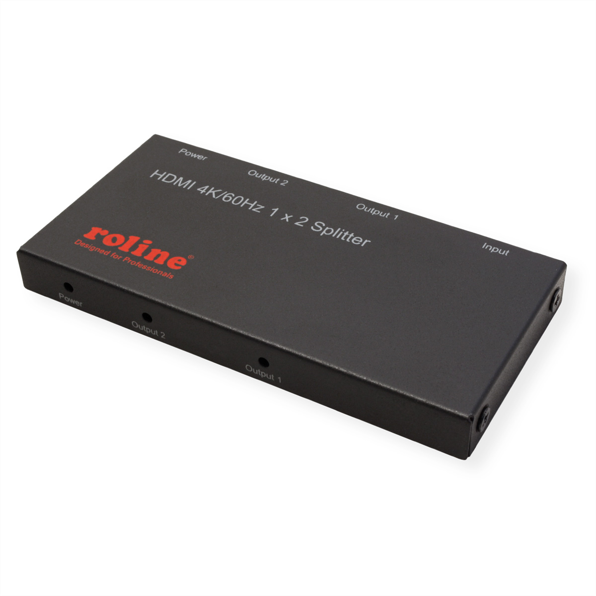 Diviseur HDMI noir avec plusieurs ports et le logo Roline.