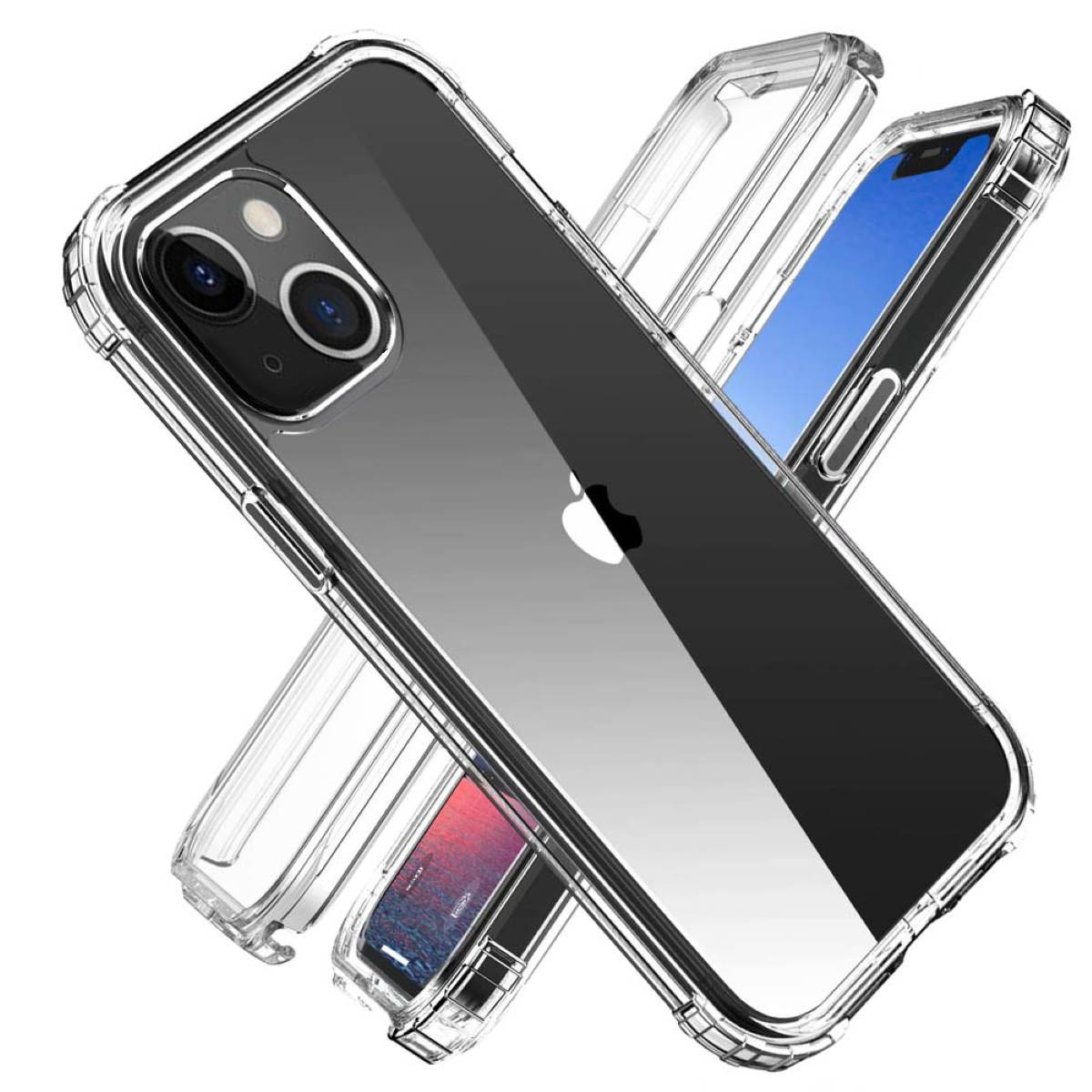 CASEONLINE 360°, Transparent Apple, Plus, 14 Backcover, iPhone