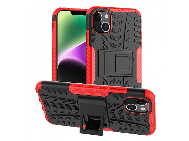CASEONLINE 2i1, Backcover, Apple, iPhone Plus, 14 Rot