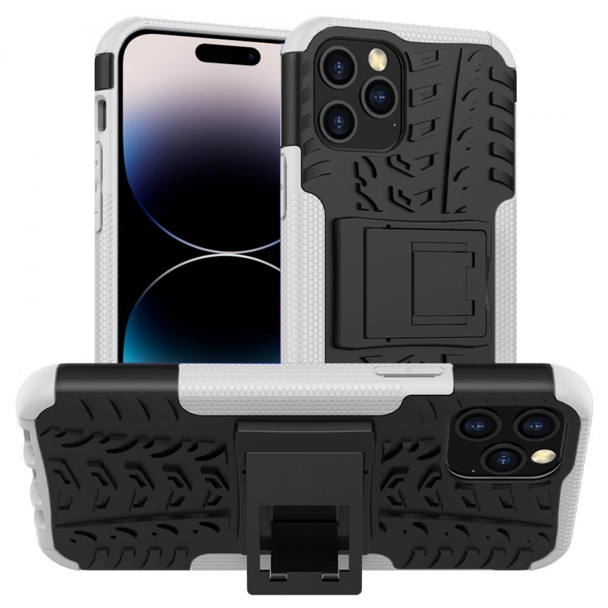 Max, CASEONLINE Pro Backcover, iPhone 14 Weiß Apple, 2i1,