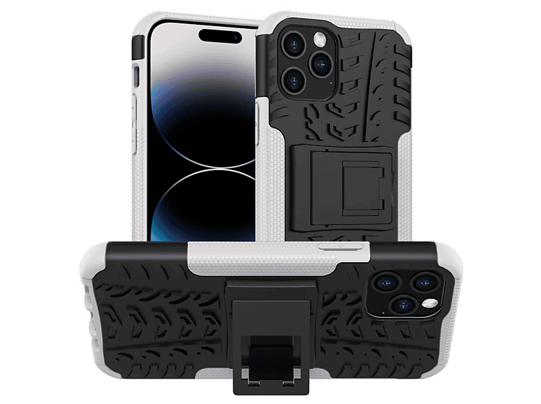 CASEONLINE 2i1, Backcover, Apple, iPhone 14 Pro Max, Weiß