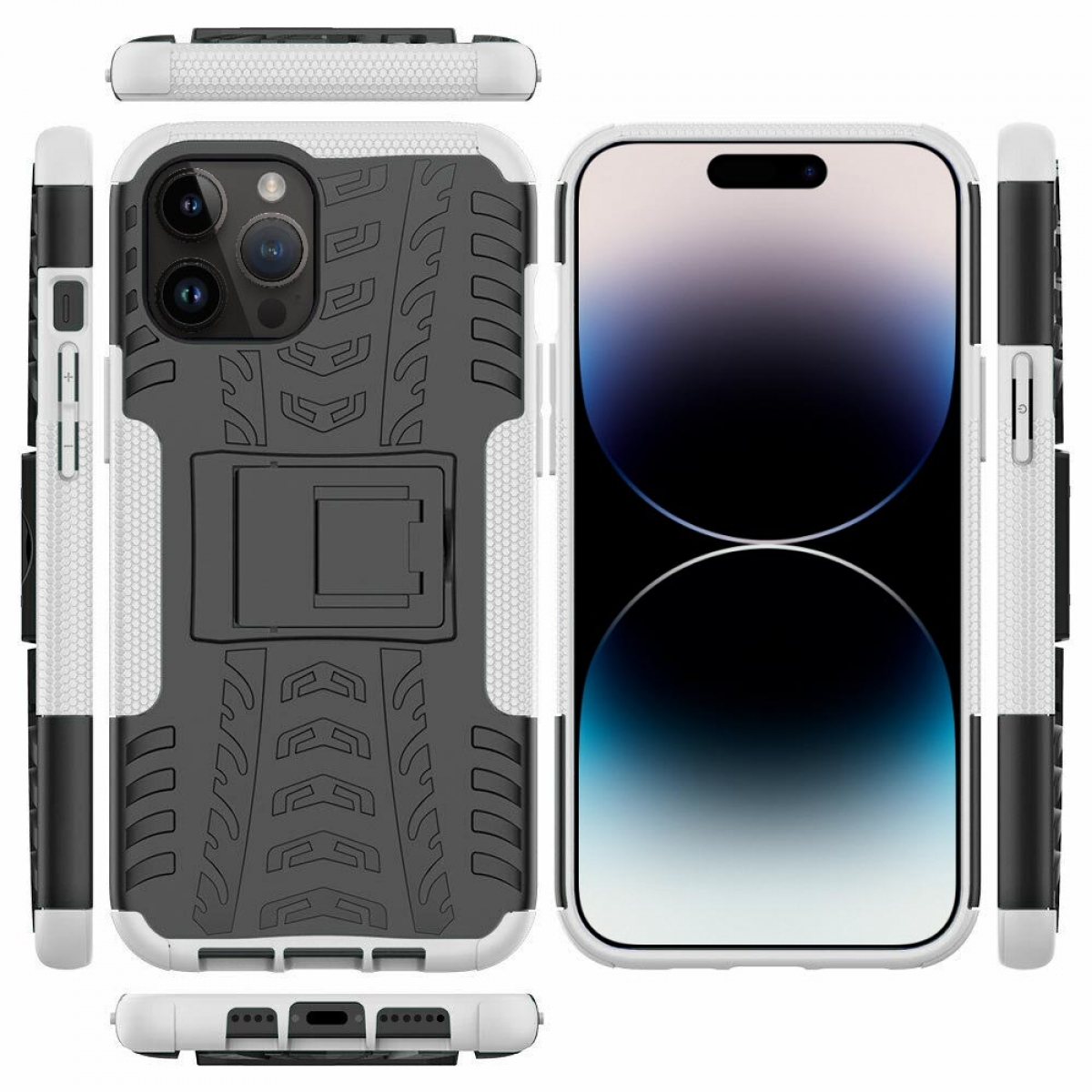 Max, Apple, iPhone Backcover, Weiß CASEONLINE 2i1, 14 Pro