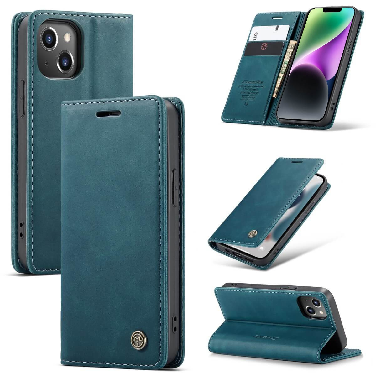 CASEME Smart, Bookcover, Apple, iPhone Blau 14