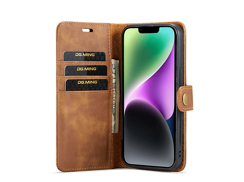 DG MING 2in1, Bookcover, Apple, iPhone 14 Plus, Braun