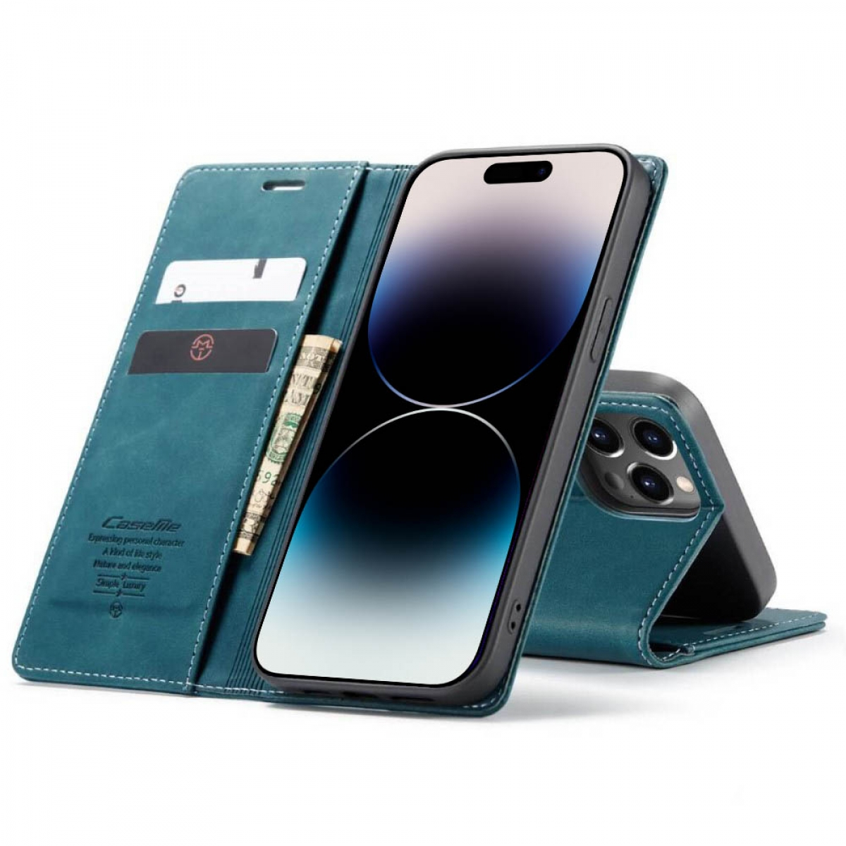 CASEME iPhone Smart, 14 Blau Apple, Pro, Bookcover,