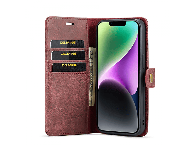 DG MING 2in1, Bookcover, Apple, iPhone 14 Plus, Rot