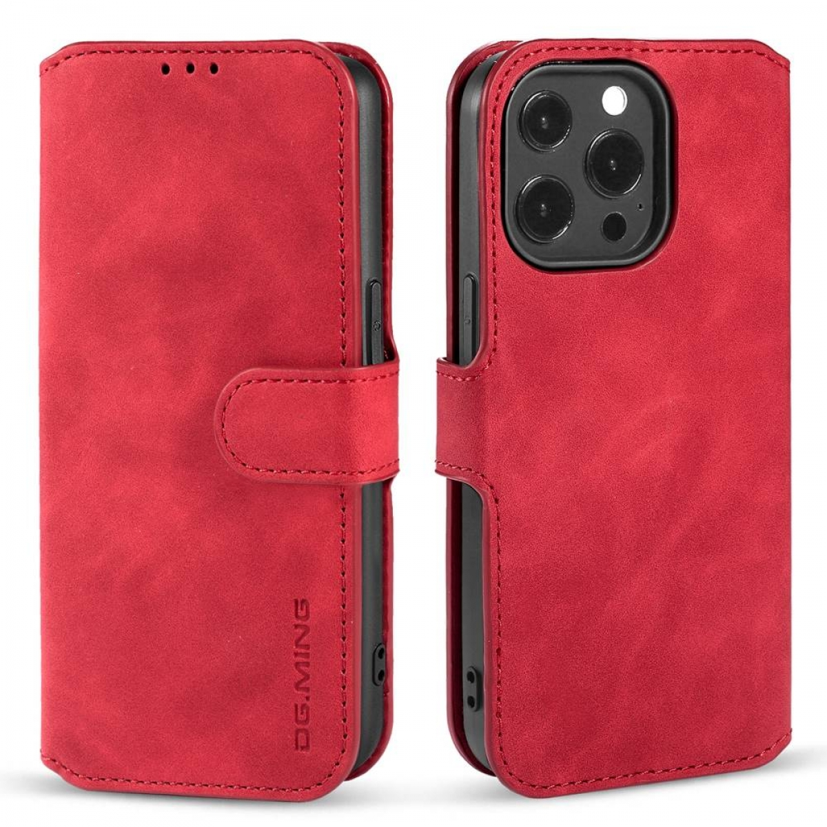 DG Pro iPhone 14 Apple, Bookcover, Max, Klappbare, Rot MING