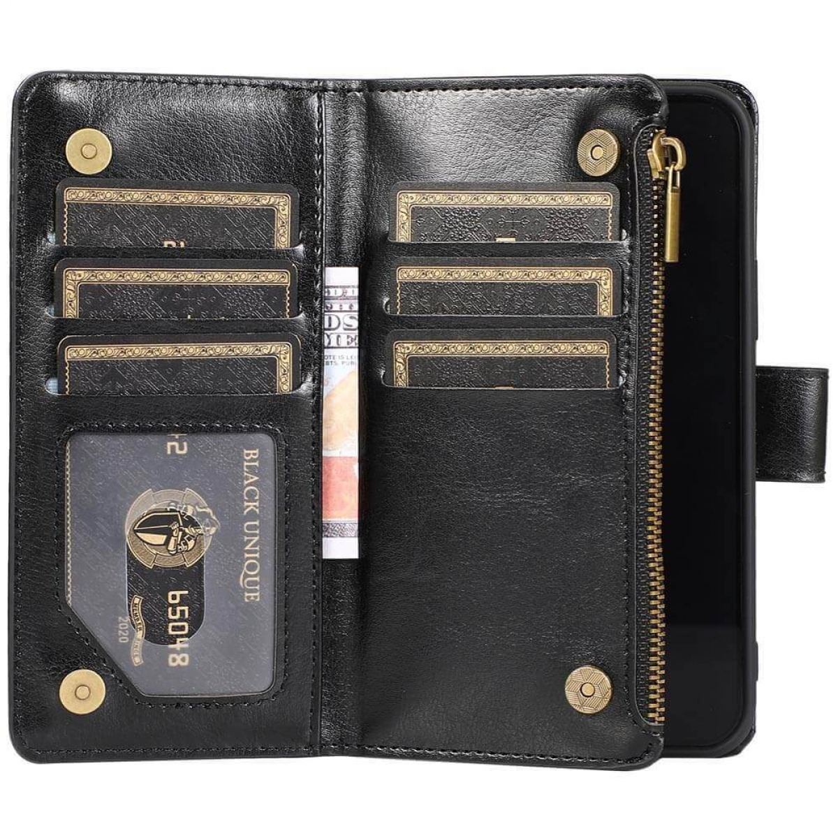 CASEONLINE Zipper, Bookcover, Apple, iPhone 15 Pro Max, Schwarz