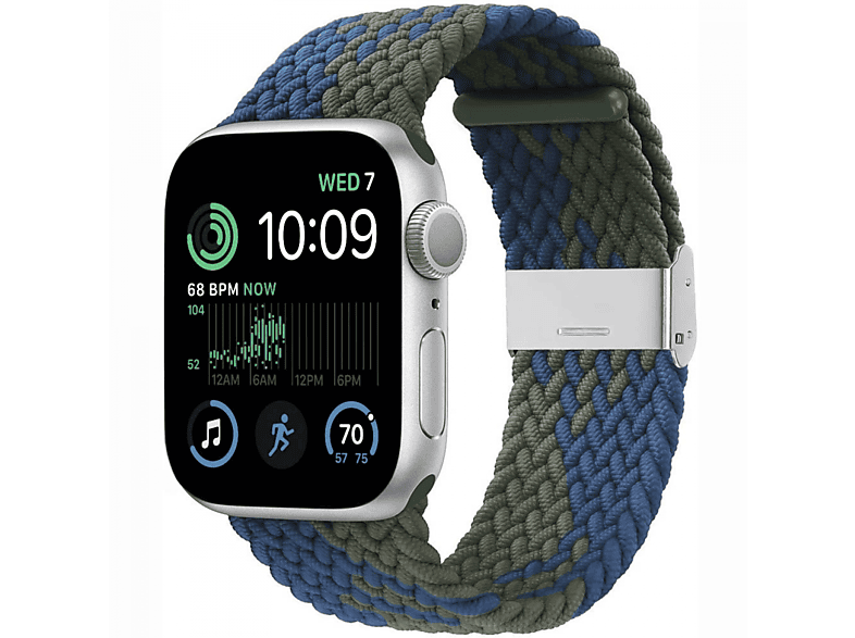 CASEONLINE Braided, Ersatzarmband, Blaugrün Watch Apple, 2022 40mm, SE