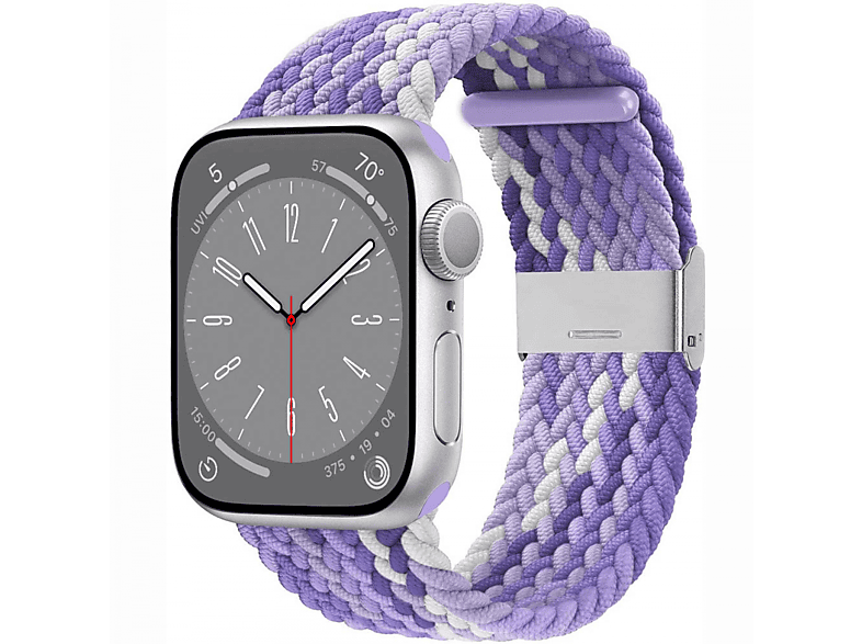 Watch Ersatzarmband, Apple, Braided, CASEONLINE 8 Gradient purple 45mm,