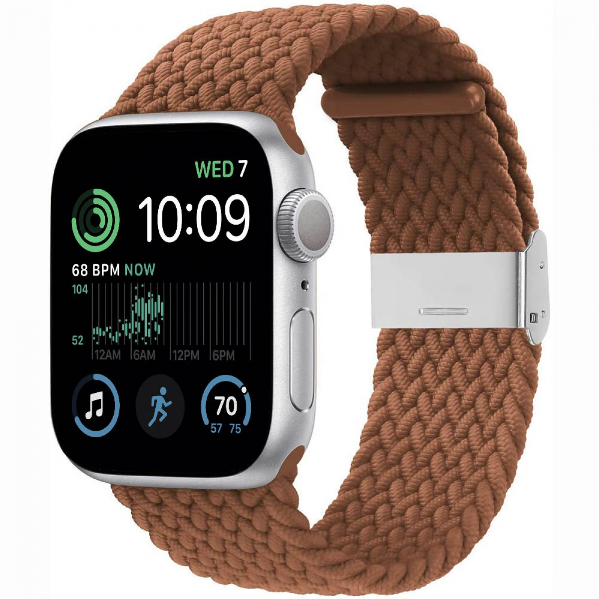 Ersatzarmband, Braun CASEONLINE Apple, Watch SE 2022 44mm, Braided,