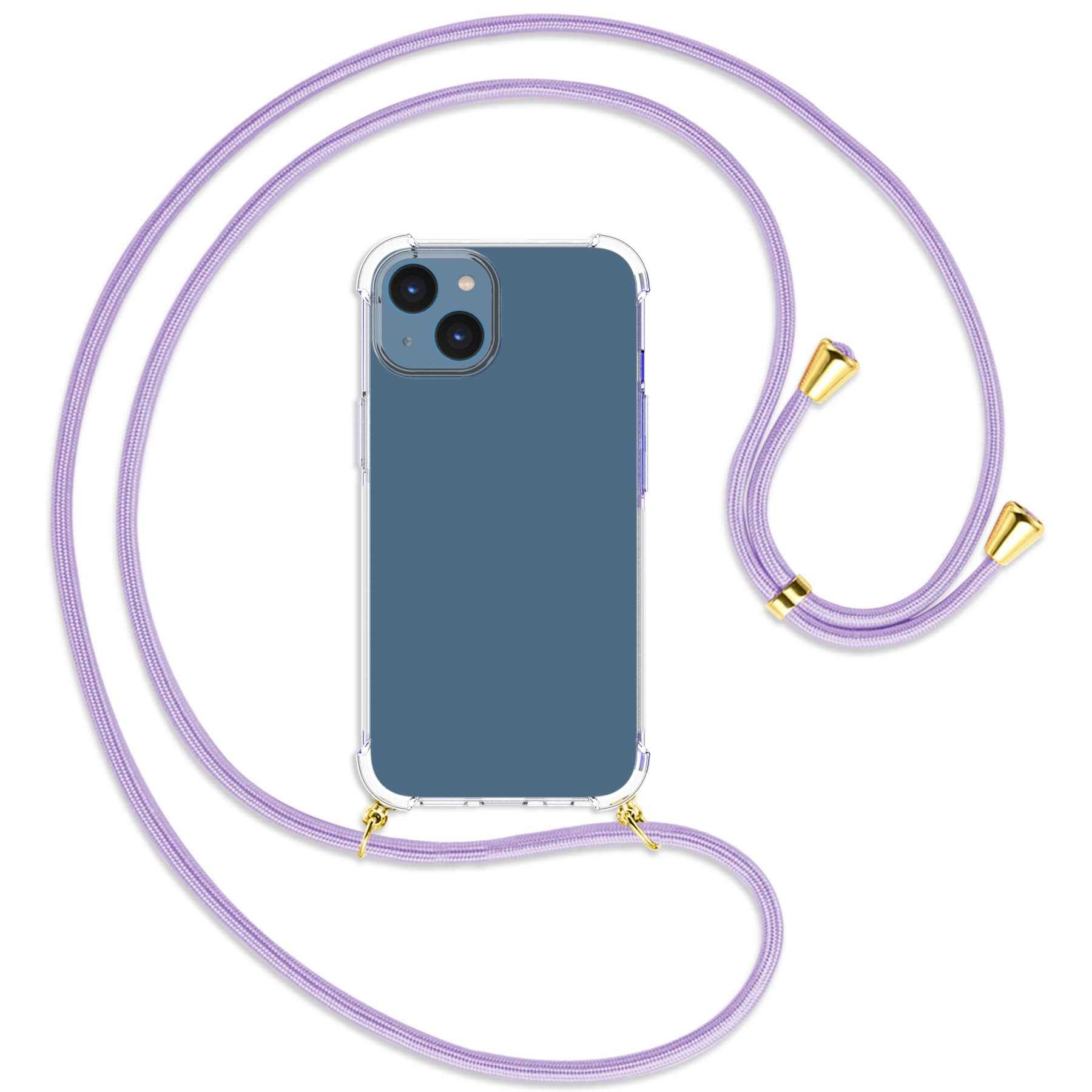 Umhänge-Hülle Backcover, iPhone ENERGY Flieder Apple, Kordel, mit MTB MORE 14, / gold