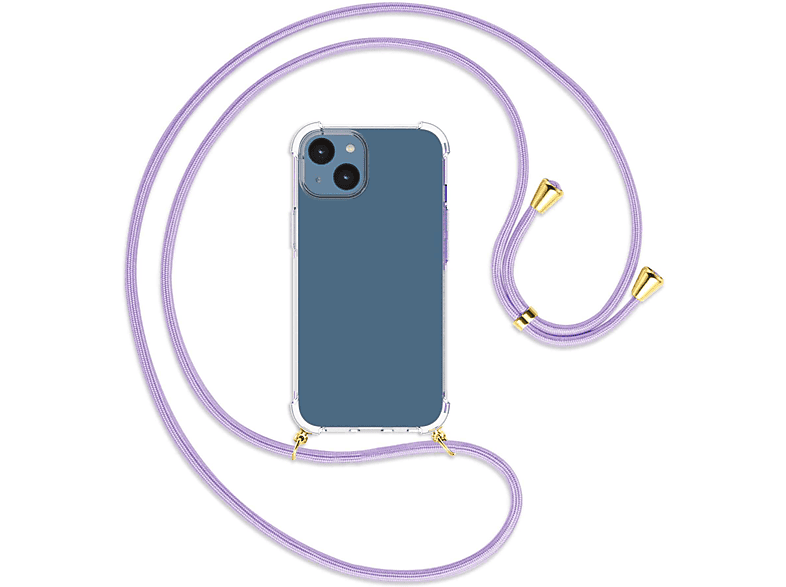 Umhänge-Hülle Backcover, iPhone ENERGY Flieder Apple, Kordel, mit MTB MORE 14, / gold