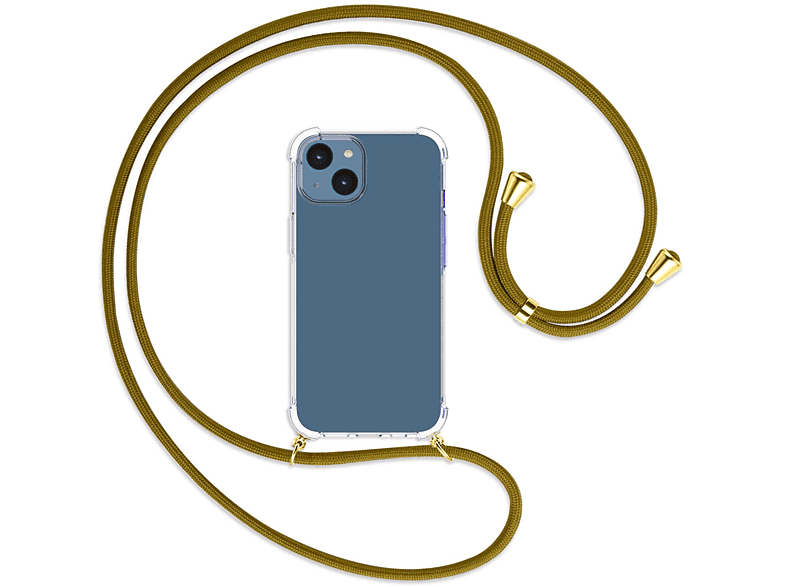 / MTB ENERGY gold Kordel, 14, iPhone mit Khaki Umhänge-Hülle MORE Backcover, Apple,