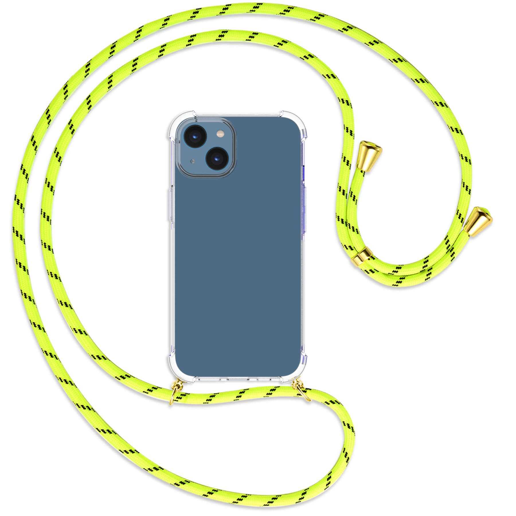 iPhone MORE Umhänge-Hülle Kordel, gold Neongelb Apple, 14, MTB ENERGY / mit Backcover,