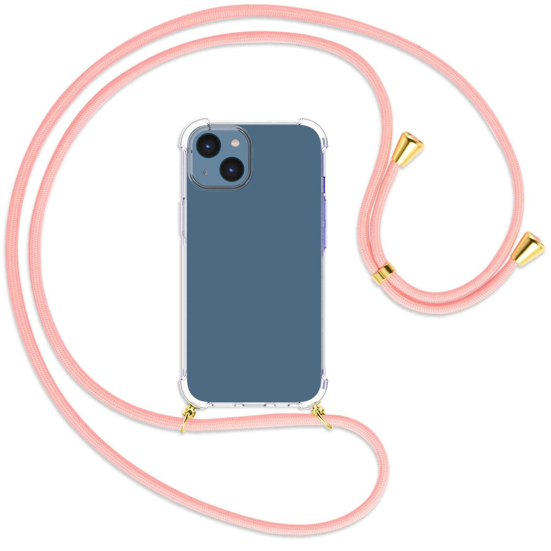 MTB MORE ENERGY Umhänge-Hülle Kordel, mit Apple, 14, Backcover, Rosa gold / iPhone