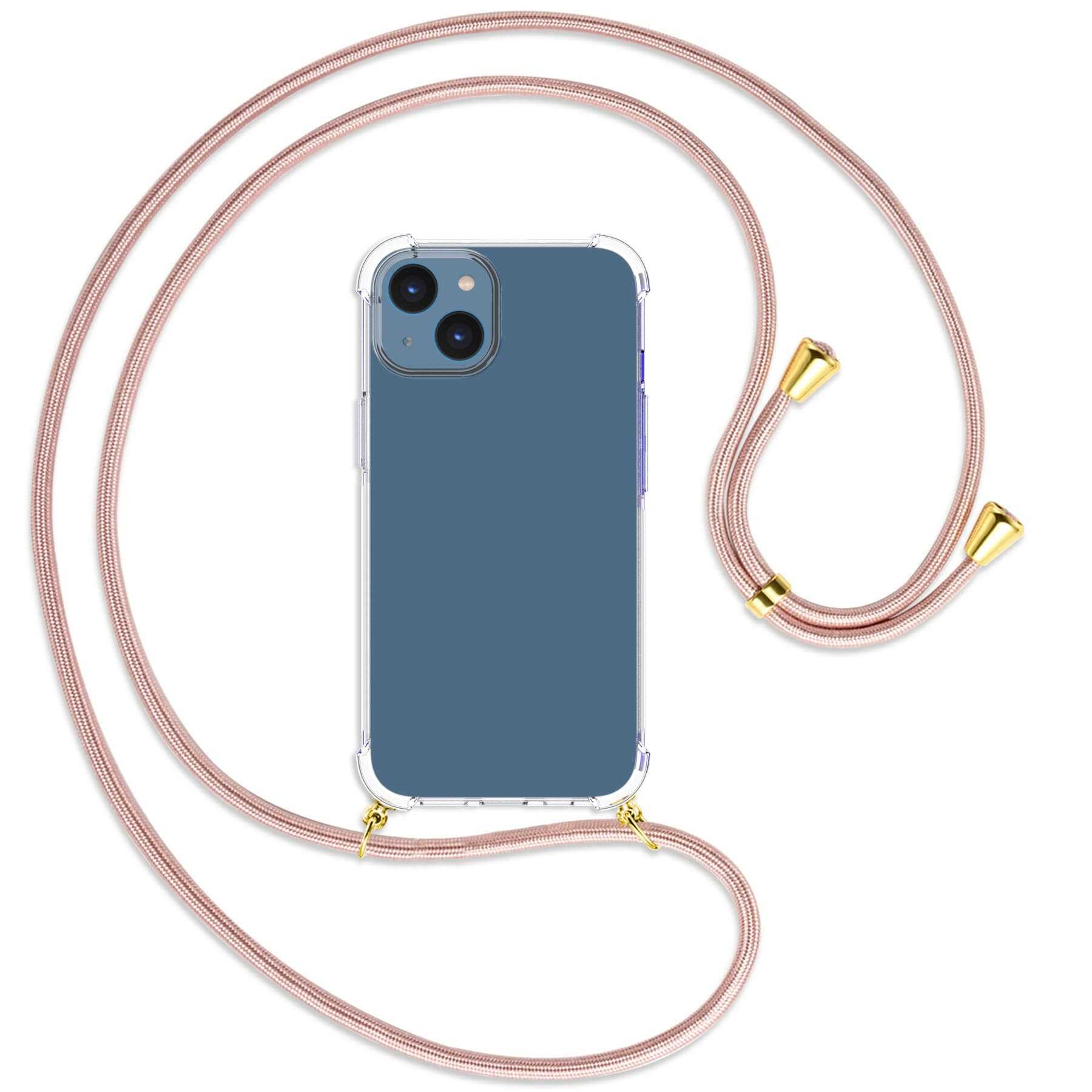 gold Rosegold ENERGY Backcover, Apple, / iPhone mit 14, Umhänge-Hülle MTB MORE Kordel,