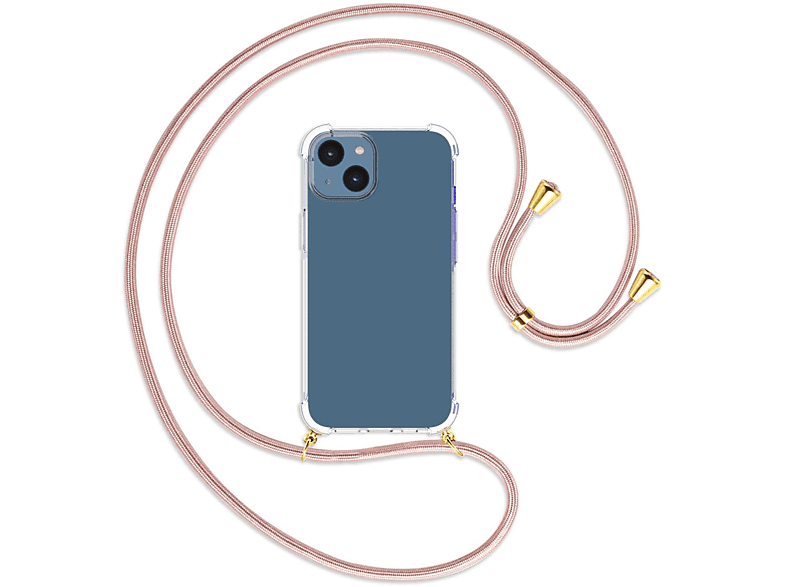 / MTB Rosegold mit gold iPhone Backcover, ENERGY Kordel, Umhänge-Hülle Apple, 14, MORE