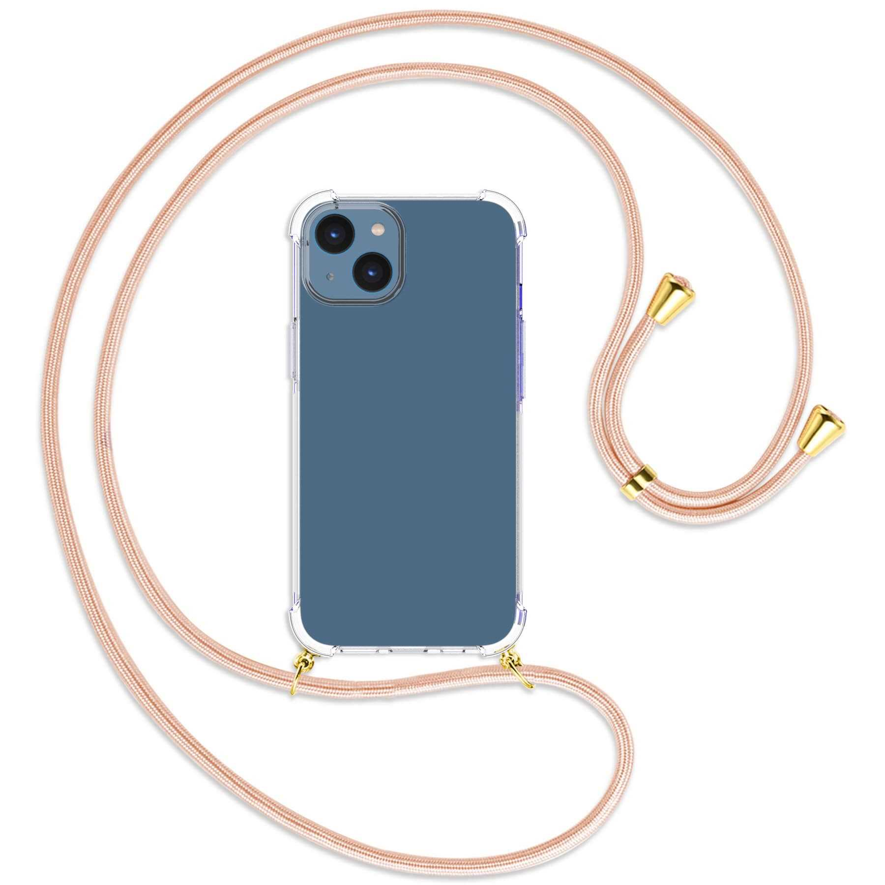 MORE Backcover, 14, peach gold MTB Apple, ENERGY iPhone Rose / mit Kordel, Umhänge-Hülle