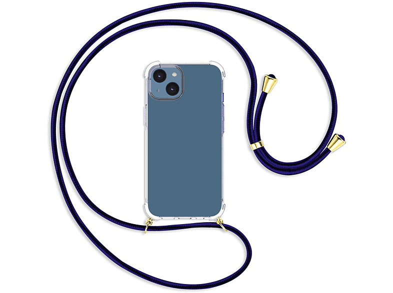 MTB MORE ENERGY Umhänge-Hülle mit Kordel, / Backcover, Apple, Blue iPhone Line gold 14