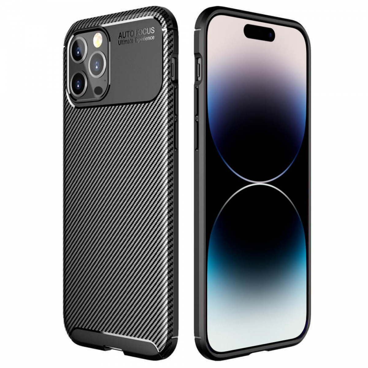 CASEONLINE Carbon, Backcover, Apple, Schwarz Max, iPhone 14 Pro