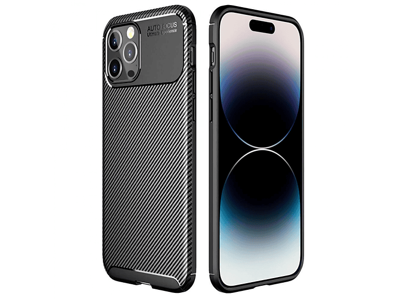 CASEONLINE Carbon, Backcover, Apple, iPhone 14 Pro Max, Schwarz