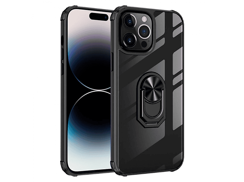 CASEONLINE Max, Ring, Pro 14 iPhone Apple, Schwarz/Transparent Backcover,