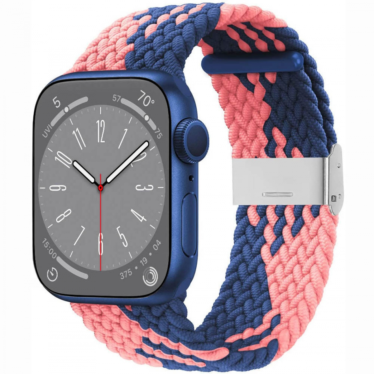 Watch Apple, Powder Ersatzarmband, CASEONLINE Blue 8 Braided, 45mm,