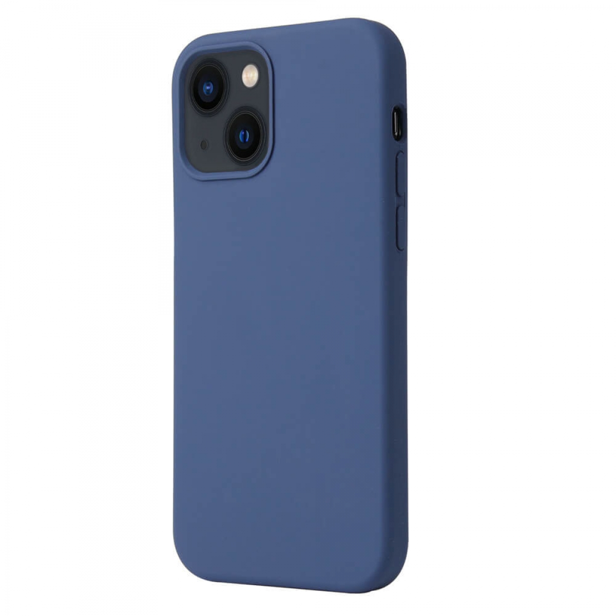 Blaue Handyhülle mit Kameraausbuchtung. Das Telefon hat eine einfarbige blaue Farbe.