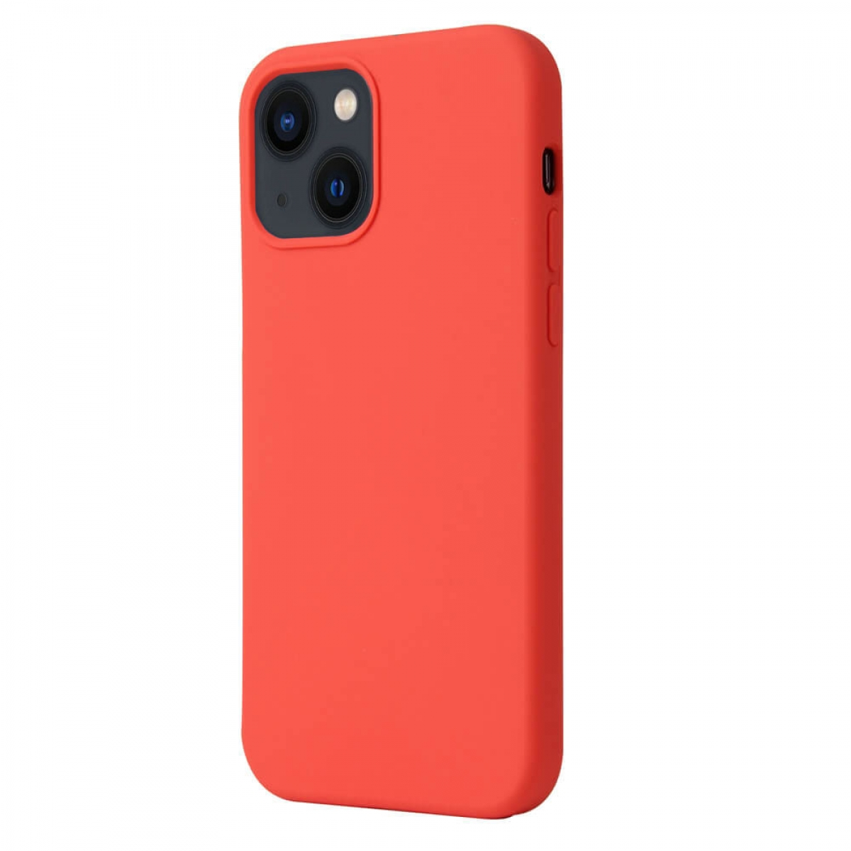 Eine rote iPhone-Hülle. Die Hülle ist einfarbig rot, mit Kameraerhöhung.