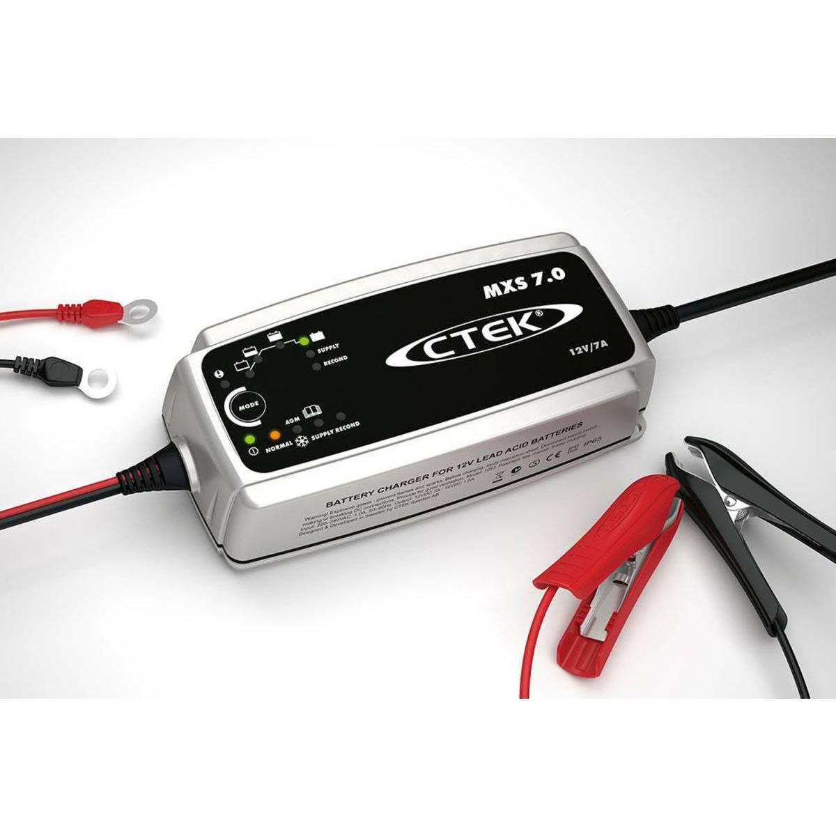 CTEK CTEK MXS 7.0-12V Ladegerät (AC-Netz) 12 Blei 7A Akku Ah, Ladestrom 150 Blei, - Hochfrequenzladegerät Ladegerät für Universal, 12V 14 Volt, Schwarz