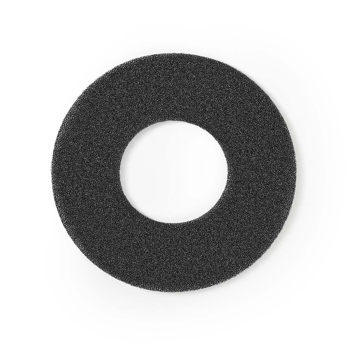 Black, round, foam filter with a central hole.