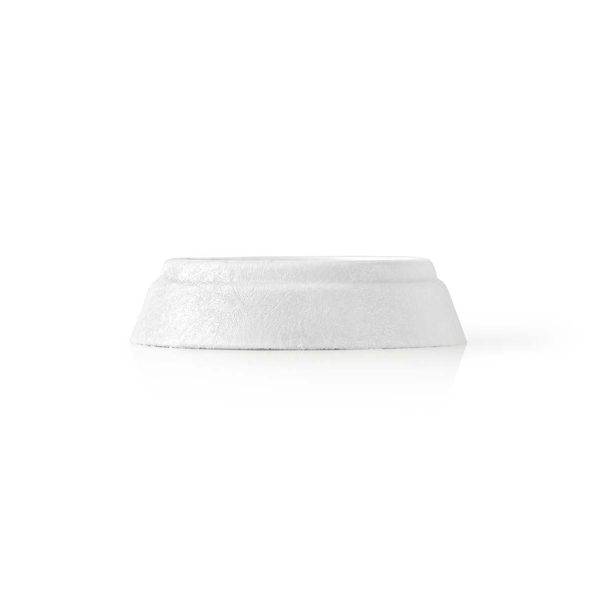 Wit, getextureerd, cirkelvormig object, mogelijk een basis, op een witte achtergrond.